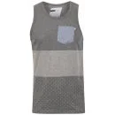 D-Code Men's Eli Block Stripe Vest Top - Mid Grey Marl - S - Mid Grey Marl Afbeelding 1