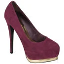 Odeon Women's Velvet Platform Heels - Purple - 3 - Paars Afbeelding 1