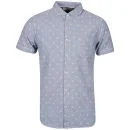 Brave Soul Heritage Men's Orpheus Short Sleeve Anchor Print Shirt - Blue - S - Blauw Afbeelding 1