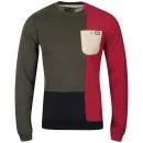Weekend Offender Men's Leftback Crew Neck Sweatshirt - Khaki - S - Kaki Afbeelding 1