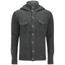 Ringspun Men's Lost Palms Hooded Cardigan - Charcoal Marl - S - Charcoal Afbeelding 1