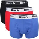 Bench Men's 3-Pack Basic Boxers - Black/Red/Blue - S - Black/Red/Blue Afbeelding 1