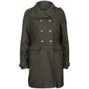 Brave Soul Women's Double Breasted Military Coat - Khaki - 8 - Kaki Afbeelding 1