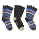Pepe Jeans Men's Carlos 3 Pack Socks - Grey Marl Stripe/Grey - EU 38-42 - Grijs Afbeelding 1