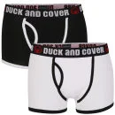 Duck and Cover Men's 2-Pack Contrast Trunk - Black/ White - S - Black/ White Afbeelding 1