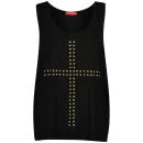 Influence Women's Studded Cross Vest- Black - S-M - Zwart Afbeelding 1