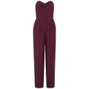 LOVE Women's Strapless Wide Leg Jumpsuit - Wine - UK 8 - Rood Afbeelding 1