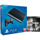 PS3: New Sony PlayStation 3 Slim Console (500 GB) - Black - Includes (Tomb Raider) Afbeelding 1
