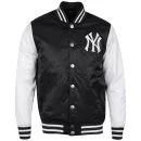 Majestic Men's Yankees Bleacher Satin Jacket - Black - S - Zwart Afbeelding 1