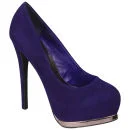 Odeon Women's Velvet Platform Heels - Blue - 3 - Blauw Afbeelding 1