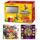 Nintendo 3DS XL Silver and Black Console - Includes New Super Mario Bros 2, Super Smash Bros. & Professor Layton: and The Miracle Mask Afbeelding 1
