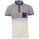 Brave Soul Men's Muse Stipe Panel Polo Shirt - Navy - S - Navy blauw Afbeelding 1