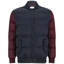 55 Soul Men's Washington Jacket - Navy/Burgundy - S - Navy/Burgundy Afbeelding 1