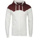 Osaka Men's Hooded Zip Through - Oatmeal / Burgundy - S - Oatmeal / Burgundy Afbeelding 1