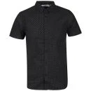 Brave Soul Men's Dwight Short Sleeve Shirt - Navy/Grey - S - Navy/Grey Afbeelding 1