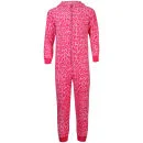 Sleepwear By Tom Franks Girls' Micro Fleece Animal Onesie - Cheetah - 8/9 - Roze Afbeelding 1