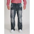 Seven Series Men's Kansas Contrast Stitching Jeans - Dark Wash - 30R - Dark Wash Afbeelding 1