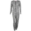 Influence Women's Leopard Print Onesie - Black & White - S-M - Black & White Afbeelding 1