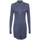Brave Soul Women's Abbe Dress - Washed Indigo Denim - S - Indigo Afbeelding 1