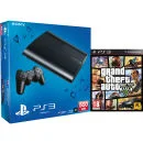 PS3: New Sony PlayStation 3 Slim Console (500 GB) - Black - Includes Grand Theft Auto 5 Afbeelding 1