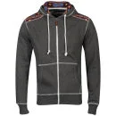 Conspiracy Heren Brett Hoody met Rits - Donkergrijs - S - Charcoal Marl Afbeelding 1