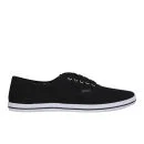 Ringspun Men's David Trim Canvas Pumps - Black/Grey - 7 - Zwart/Grijs Afbeelding 1