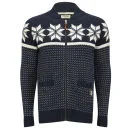 Jack & Jones Men's Rusty Zip Through Cardigan - Black Navy - S - Black Navy Afbeelding 1