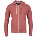 Brave Soul Men's Adriane Hooded Zip Through Sweatshirt - Blood Red - S - Blood Red Afbeelding 1
