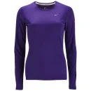 Nike Women's Miler Long Sleeve Running Top - Court Purple - XS/UK 4-6 - Paars Afbeelding 1