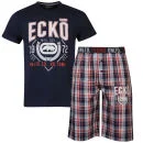 Ecko Men's Loungewear Set -Navy/Checked - S - Navy/Checked Afbeelding 1