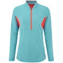 RonHill Women's Trail Long Sleeve Zip Running T-Shirt - Hawaii/Fire - UK 10 - Blauw Afbeelding 1