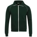 Brave Soul Men's Retro Zip Through Sweatshirt - Green - S - Groen Afbeelding 1
