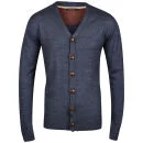 Brave Soul Men's Harmony Knitted Cardigan - Dark Blue - S - Dark Blue Afbeelding 1