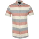 Brave Soul Men's Odin Short Sleeve Shirt - Ecru/Denim/Red - S - Ecru/Denim/Red Afbeelding 1