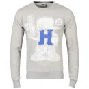 Beck & Hersey Men's Sneaker H Crew Neck Sweatshirt - Grey Marl - S - Grijs Afbeelding 1