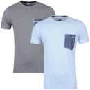 Carter Set van 2 Boom T-Shirts voor Heren - Multi - S - Sky Marl/Charcoal Marl Afbeelding 1