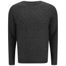 Soul Star Men's Athens Cable Knit Jumper - Charcoal Marl - S - Grijs Afbeelding 1