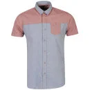 Brave Soul Men's Orthis Short Sleeve Shirt - Red/Blue - S - Red/Blue Afbeelding 1
