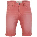 Brave Soul Heren Venice Denim Shorts - Koraal - S - Koraalrood Afbeelding 1