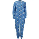 Tom Franks Women's Micro Fleece Printed Onesie - Penguin Blue - S-M - Blauw Afbeelding 1