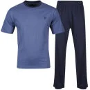 Pierre Cardin Men's Plain Loungewear - Navy - S - Navy Top/Stripped Pants Afbeelding 1