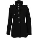 Brave Soul Women's Beaver Cavalry Coat - Black - 10 - Zwart Afbeelding 1