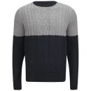 Soul Star Men's Pepper Sync Colour Block Knit Jumper - Navy - S - Blauw Afbeelding 1
