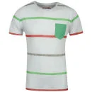 Osaka Men's Striped T-Shirt - Grey - S - Grijs Afbeelding 1