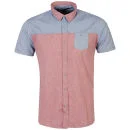 Brave Soul Men's Orthis Short Sleeve Shirt - Blue/Red - S - Blue/Red Afbeelding 1