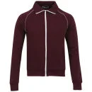 Brave Soul Men's Retro Zip Through Sweatshirt - Burgundy - S Afbeelding 1