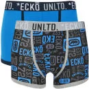 Ecko Men's Pattern 2-Pack Boxers - Blue/Black - S - Blauw/Zwart Afbeelding 1
