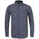Boxfresh Men's Camdyn Long Sleeved Shirt - Navy Gingham - XS Afbeelding 1
