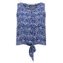 Brave Soul Women's Kat Tie Front Shirt - Blue - XS - Blauw Afbeelding 1