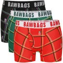 Bawbags Men's 3-Pack Tartan Boxer Shorts - S - Multi Afbeelding 1